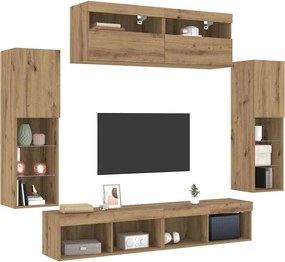 vidaXL Σετ επίπλου τηλεόρασης 6 pcs artisan δρυς Επεξεργασμένο ξύλο