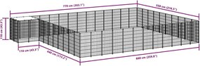 vidaXL Σπιτάκι Σκύλου Μαύρο 37,51 μ² Ατσάλινο