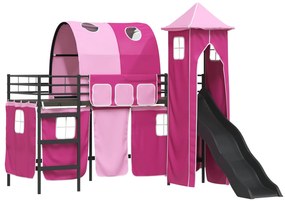 vidaXL Μαύρο και Ροζ 90 x 190 cm