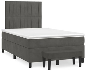 ΚΡΕΒΑΤΙ BOXSPRING ΜΕ ΣΤΡΩΜΑ ΣΚΟΥΡΟ ΓΚΡΙ 120X190 ΕΚ. ΒΕΛΟΥΔΙΝΟ 3270482