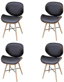 vidaXL Καρέκλες Τραπεζαρίας 4 τεμ. από Λυγισμένο Ξύλο/Συνθετικό Δέρμα