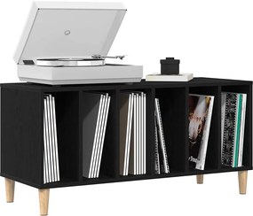 vidaXL Ντουλάπι δίσκων βινυλίου με ράφι Μαύρη Οξυά 100 x 38 x 48 εκ.