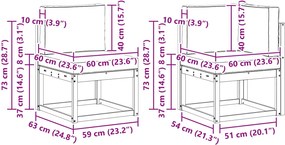 vidaXL Σειρά Καναπέ Εξωτερικού 4 pcs Φυσικό και Ανθρακί Πολυεστέρας