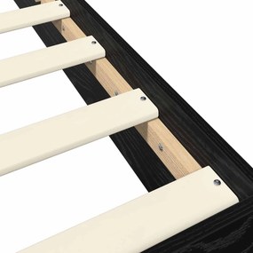 vidaXL Κρεβάτι δαπέδου Μαύρη Δρυς 80 x 200 cm Επεξεργασμένο Ξύλο