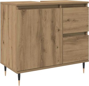 vidaXL Ντουλάπι Μπάνιου τεχνίτης Δρυς 65x33x60 εκ. Επεξεργασμένο Ξύλο