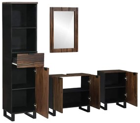 vidaXL Σετ Επίπλων Μπάνιου με συρτάρι 4 pcs Λευκό Επεξεργασμένο ξύλο