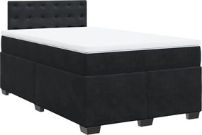 vidaXL Κρεβάτι Boxspring με Στρώμα Μαύρο 120 x 200 εκ. Βελούδινο