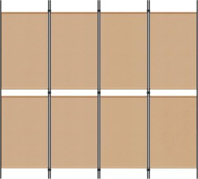 vidaXL Διαχωριστικό Δωματίου 4-Πανέλων Μπεζ 200 x 180 cm Ύφασμα