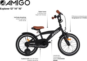 Explorer 12 Inch 20 cm Boys Coaster Brake Black/White