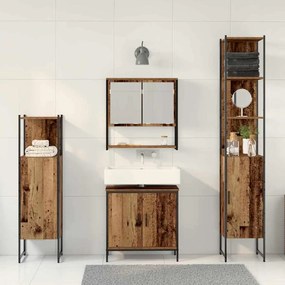 vidaXL Σετ Επίπλων Μπάνιου με αποθήκευση 4 pcs Καφέ 33 x 33 x 185.5 εκ