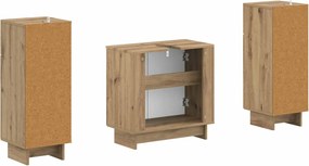 vidaXL Σετ ντουλαπιών μπάνιου 3 τεμαχίων EDE Artisan Δρυς