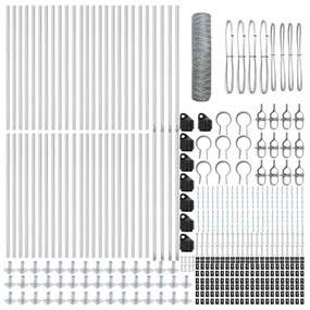 vidaXL Στύλος Περιφράξεων Ασημί 100 x 1 μ (πλέγμα 36 χιλ) Ατσάλι