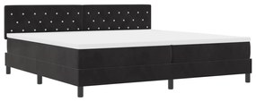 vidaXL κρεβάτι box spring  με στρώμα Μαύρο 200x200 εκ Βελούδο