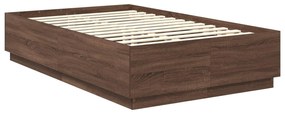 vidaXL Σκελετός Κρεβατιού Καφέ δρυς 120 x 190 cm Επεξεργασμένο ξύλο