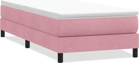 vidaXL Κρεβάτι Boxspring χωρίς Στρώμα Ροζ 80x220 εκ. Βελούδινο