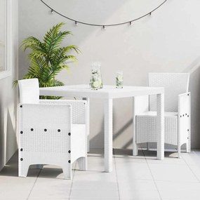 vidaXL Σετ Τραπεζαρίας Κήπου 3 pcs Λευκό 100 x 100 x 73 εκ