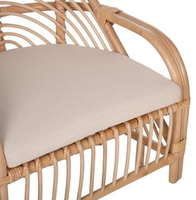 Καρέκλα - Πολυθρόνα FEMUR C9837 Φυσικό Rattan με Λευκό Μαξιλάρι 72x66x75Υεκ. 72x66x75 εκ.