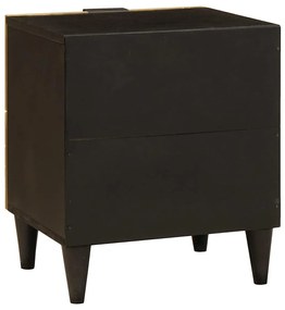 vidaXL Κομοδίνο Μαύρο και Χρυσό 40 x 33.5 x 46 εκ Μασίφ ξύλο μάνγκο