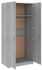 Ντουλάπα Γκρι Sonoma 80 x 52 x 180 εκ. από Επεξεργασμένο Ξύλο - Γκρι