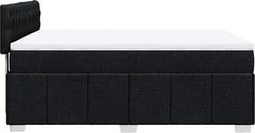 vidaXL Κρεβάτι Boxspring με Στρώμα Μαύρο 140x190 εκ. Υφασμάτινο