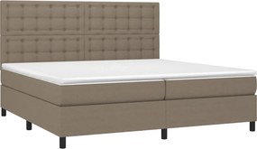 vidaXL Κρεβάτι Boxspring με Στρώμα Taupe 200x200 εκ. Υφασμάτινο