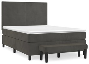 ΚΡΕΒΑΤΙ BOXSPRING ΜΕ ΣΤΡΩΜΑ ΣΚΟΥΡΟ ΓΚΡΙ 140X190 ΕΚ. ΒΕΛΟΥΔΙΝΟ 3137720