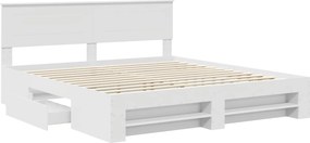 vidaXL Σκελετός Κρεβατιού Λευκό 200 x 200 cm Επεξεργασμένο ξύλο
