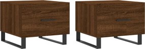 vidaXL Τραπεζάκια Σαλονιού 2 τεμ Brown Oak 50x50x40 εκ Επεξ. Ξύλο