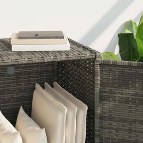 vidaXL Ντουλάπι Αποθήκευσης Κήπου Γκρι 83x45x76 εκ. από Συνθ. Ρατάν