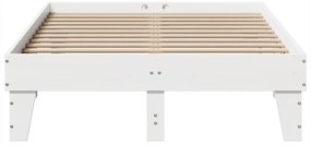 vidaXL Σκελετός Κρεβ. Χωρίς Στρώμα Λευκό 135x190 εκ Μασίφ Πεύκο
