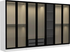Επταφυλλη Ντουλαπα Λευκο/Μαυρο KALEO 52x270x210