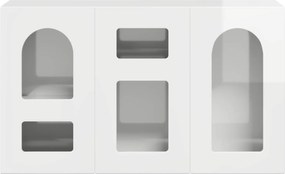 vidaXL Πλαϊνό γραφείο Υψηλής γυαλάδας λευκό 100 x 35 x 59 εκ