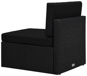 vidaXL Σαλόνι Κήπου Σετ 6 Τεμ. Μαύρο από Συνθετικό Ρατάν με Μαξιλάρια