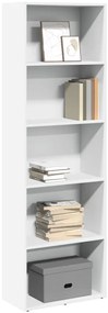 vidaXL Βιβλιοθήκη Λευκή 60x30x189 εκ. από Επεξεργασμένο Ξύλο