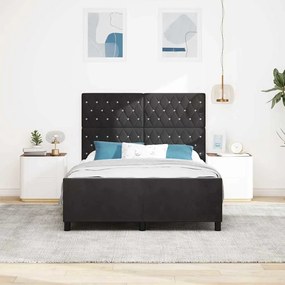 vidaXL Σκελετός Κρεβατιού με κεφαλάρι Μαύρο 140 x 200 cm Βελούδο