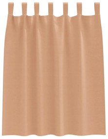 vidaXL Κουρτίνες με κουρτίνες 2 pcs Ανοιχτό καφέ 140x140cm Πολυεστέρας