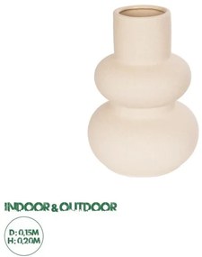 Artificial Garden QUARTZ 21254 Διακοσμητικό Κεραμικό Βάζo Μπεζ Π15 x Μ15 x Υ20 cm Globostar-21254-Μπεζ 21254