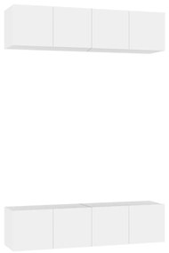 vidaXL Έπιπλα Τηλεόρασης 4 τεμ. Λευκά 60 x 30 x 30 εκ. από Επεξ. Ξύλο