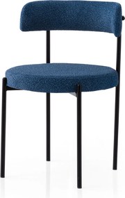 Καρέκλα 2τμχ Μαύρο / Σκούρο Μπλε ROGUS 48,5x50,5x75,5