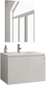 Drop Verona 75 Slim White Gloss 77x47 - Πάγκος με Νιπτήρα &amp; Καθρεφτη