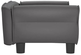 vidaXL Κρεβάτι Σκύλου Γκρι 70 x 45 x 30 εκ. από Συνθετικό Δέρμα