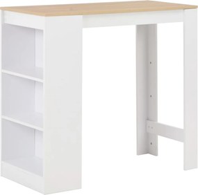 vidaXL Τραπέζι Μπαρ με Ράφι Λευκό 110 x 50 x 103 εκ.