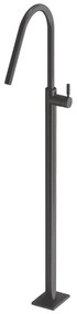 Μπαταρία Νιπτήρος Επιδαπέδια Ύψος 124,5 εκ. Black Brushed Eurorama 13302-410