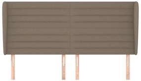 Κεφαλάρι με Πτερύγια Taupe 163x23x118/128 εκ. Υφασμάτινο - Μπεζ-Γκρι
