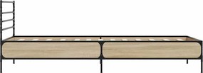 vidaXL Πλαίσιο Κρεβατιού Sonoma Δρυς 100x200 εκ. Επεξ. Ξύλο &amp; Μέταλλο