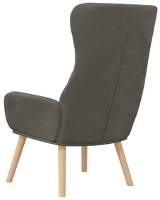 vidaXL Πολυθρόνα Relax Σκούρο Γκρι Βελούδινη