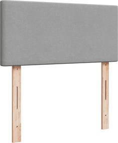 vidaXL Κρεβάτι Boxspring με Στρώμα Ανοιχτό Γκρι 90x200 εκ. Υφασμάτινο