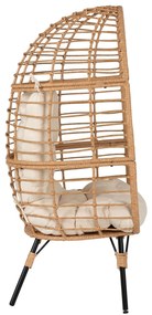 ΠΟΛΥΘΡΟΝΑ Τ.ΦΩΛΙΑ RATTAN  ΜΕΤΑΛ. ΠΟΔΙΑ ΜΑΥΡΑ 77x72x148 εκ.