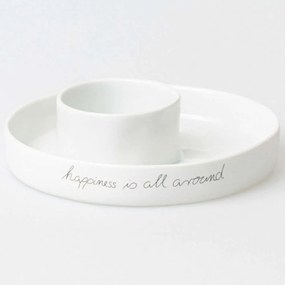 Πιατέλα Σερβιρίσματος Happiness Is All Around RD0017286 Φ5,58x4cm White-Black Raeder Πορσελάνη