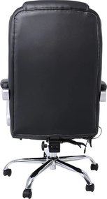 BF8550 Massage Relax Πολυθρόνα Γραφείου Διευθυντή, Βάση Χρώμιο με Υποπόδιο, Pu  Μαύρο   1τμχ